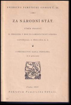 Karel Pergler: Za národní stát