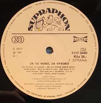 Jožka Černý: Za Tú Horú, Za Vysokú (Songs From The South Moravia)