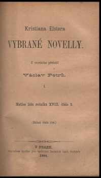 Kristian Elster: Kristiana Elstera Vybrané novelly