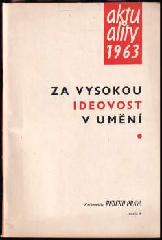 Za vysokou ideovost v umění