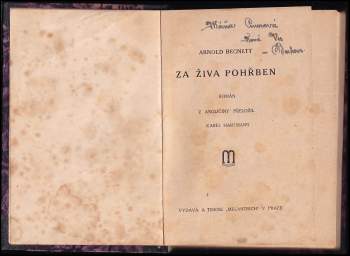 Arnold Bennett: Za živa pohřben