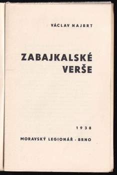Václav Najbrt: Zabajkalské verše