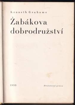 Kenneth Grahame: Žabákova dobrodružství