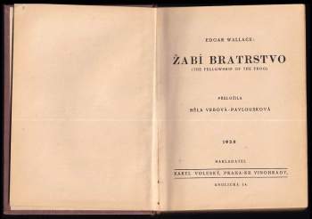 Edgar Wallace: Žabí bratrstvo