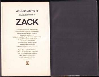 Mons Kallentoft: Zack
