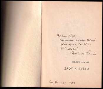 Bedřich Svatoš: Zády k světu