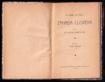 Carl Du Prel: Záhada člověka
