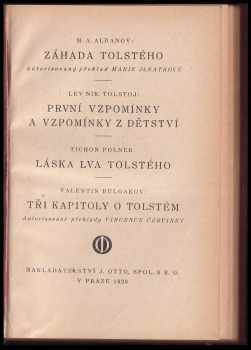 Mark Aleksandrovič Aldanov: Záhada Tolstého