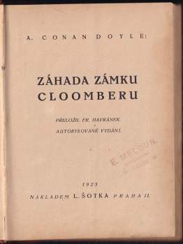Arthur Conan Doyle: Záhada zámku Cloomberu