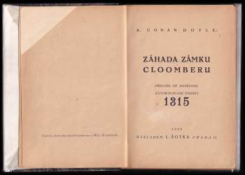 Arthur Conan Doyle: Záhada zámku Cloomberu