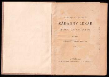 Alexandre Dumas: Záhadný lékař
