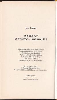 Jan Bauer: Záhady českých dějin