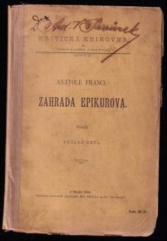 Anatole France: Zahrada Epikurova