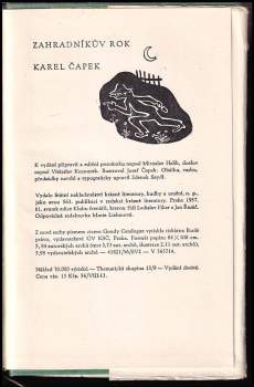 Karel Čapek: Zahradníkův rok