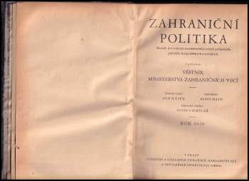 Alois Hajn: Zahraniční politka - Sborník pro studium mezinárodních otázek politických, právních, hospodářských a sociálních