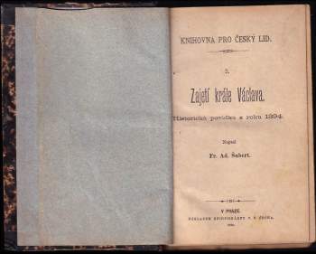 František Adolf Šubert: Zajetí krále Václava