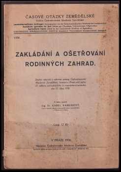 Zakládání a ošetřování rodinných zahrad