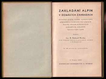Bohumil Kavka: Zakládání alpin v domácích zahradách