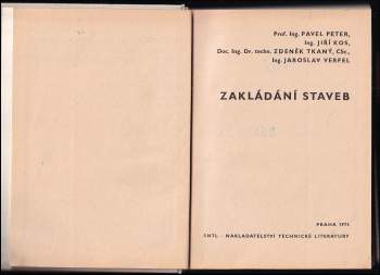 Pavel Peter: Zakládání staveb