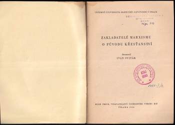 Karl Marx: Zakladatelé marxismu o původu křesťanství
