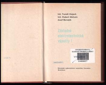 Hubert Meluzin: Základné elektrotechnické výpočty