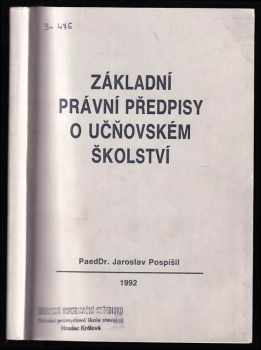 Základní právní předpisy o učňovském školství