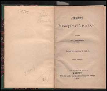 Eberhard Jonák: Základové hospodářství