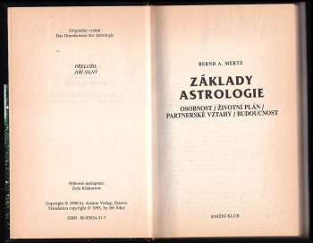 Základy astrologie : osobnost, životní plán, partnerské vztahy, budoucnost