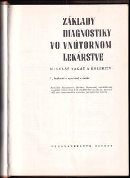 Mikuláš Takáč: Základy diagnostiky vo vnútornom lekárstve