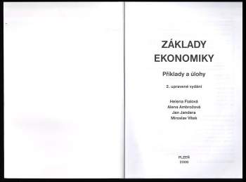 Helena Fialová: Základy ekonomiky