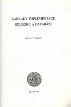 Základy implementace souborů a databází