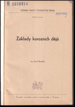 Karel Havelka: Základy korozních dějů