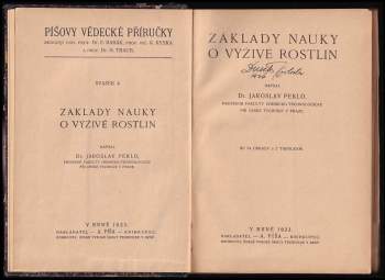 Jaroslav Peklo: Základy nauky o výživě rostlin