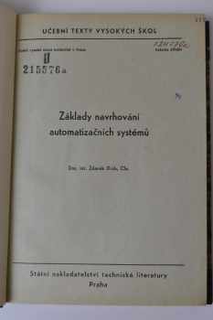 Zdeněk Dráb: Základy navrhování automatizačních systémů