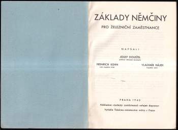 Josef Doležel: Základy němčiny pro železniční zaměstnance