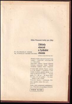 Boleslav Fišner: Základy obecné a fyzikální chemie