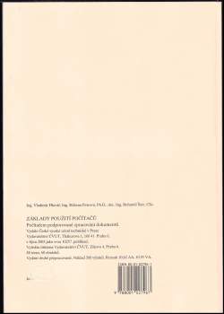 Vladimír Hlaváč: Základy použití počítačů