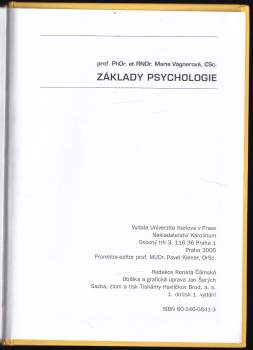 Marie Vágnerová: Základy psychologie