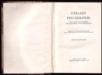 S. Stansfeld Sargent: Základy psychologie