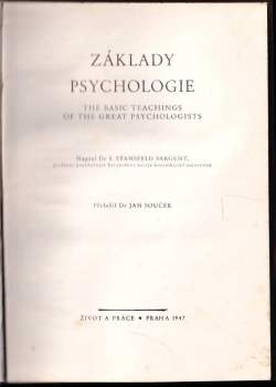 S. Stansfeld Sargent: Základy psychologie
