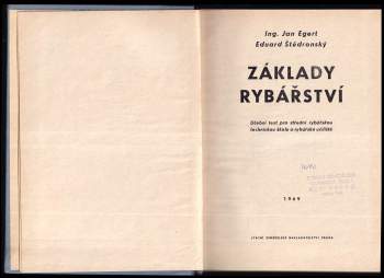 Jan Egert: Základy rybářství