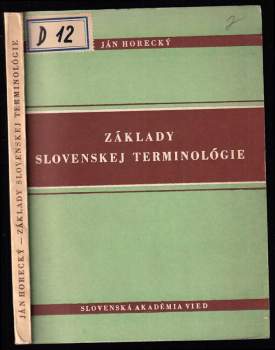 Základy slovenskej terminológie
