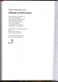 Oldřich Matoušek: Základy sociální práce