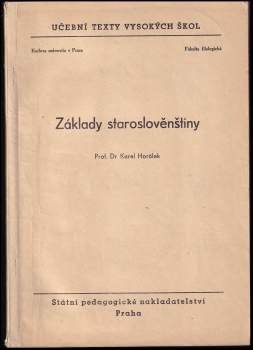 Karel Horálek: Základy staroslověnštiny