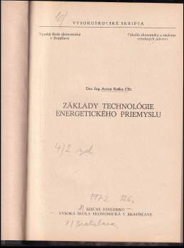 Anton Raško: Základy technológie energetického priemyslu