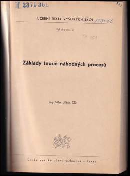 Milan Ullrich: Základy teorie náhodných procesů