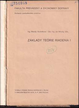 Wanda Kochelková: Základy teórie riadenia