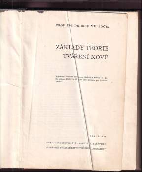 Bohumil Počta: Základy teorie tváření kovů