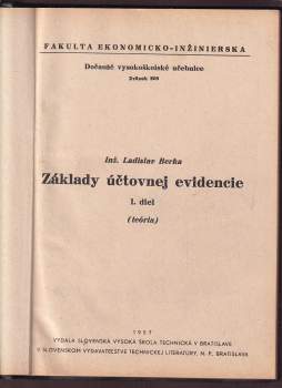 Ladislav Berka: Základy účtovnej evidencie