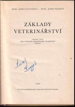 Jozef Kacvinský: Základy veterinářství